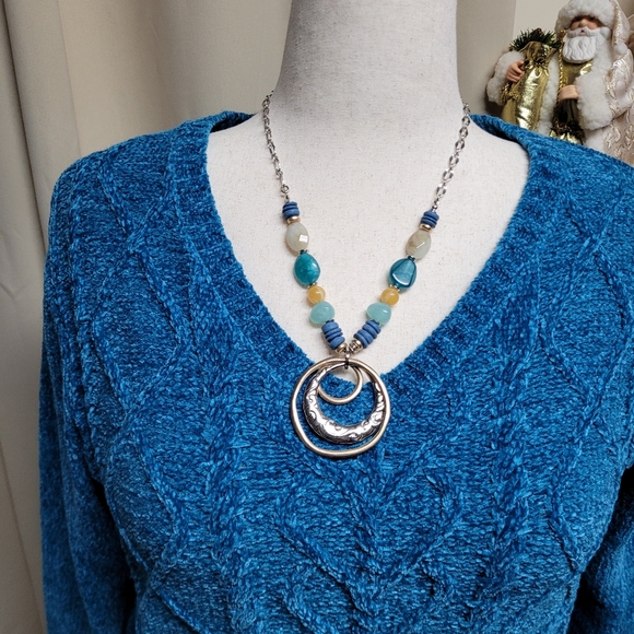 🎄Karen Scott Soft Chenille Pretty Blue Sweater XL - Picture 2 of 9